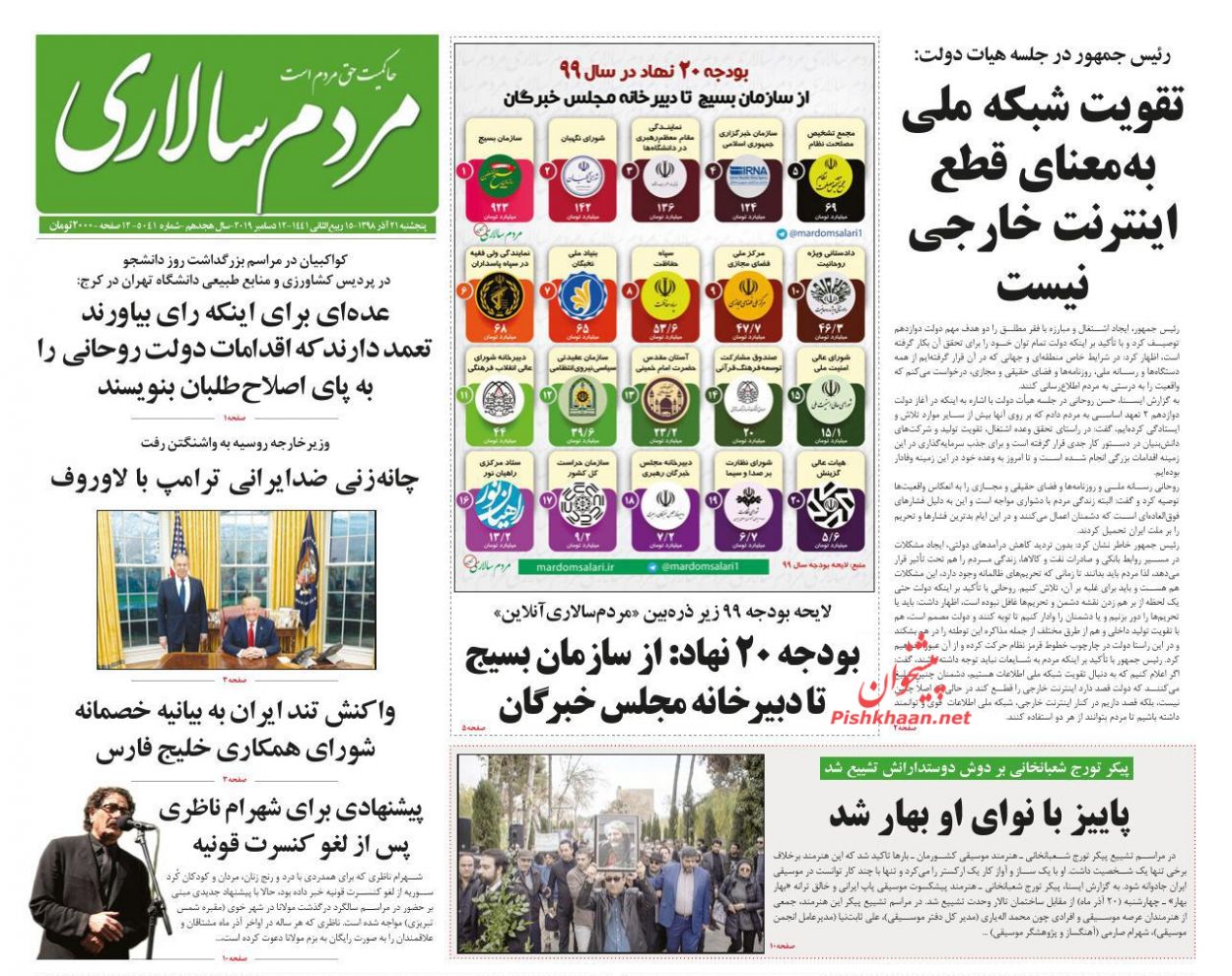 عناوین اخبار روزنامه مردم سالاری در روز پنجشنبه ۲۱ آذر : 